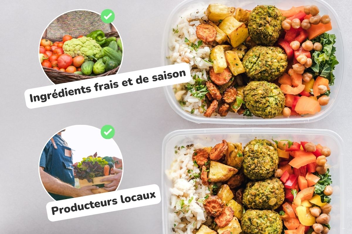 plat traiteur préparé avec des ingrédients frais et locaux
