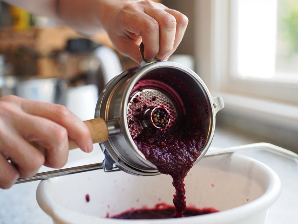 petit moulin pour retirer les grains des mûres