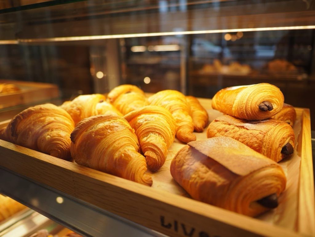 viennoiseries mises en avant dans une vitrine