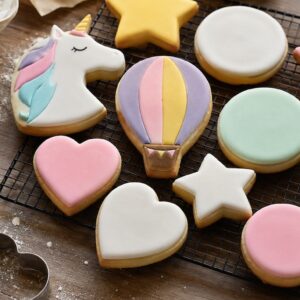 petits biscuits sucrés décorés en pâte à sucre